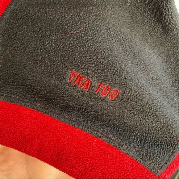 The North Face Fleece Jacket Mens XL Long Sleeve 1/4 Zip Red & Black TKA 100‎ - Picture 7 of 7